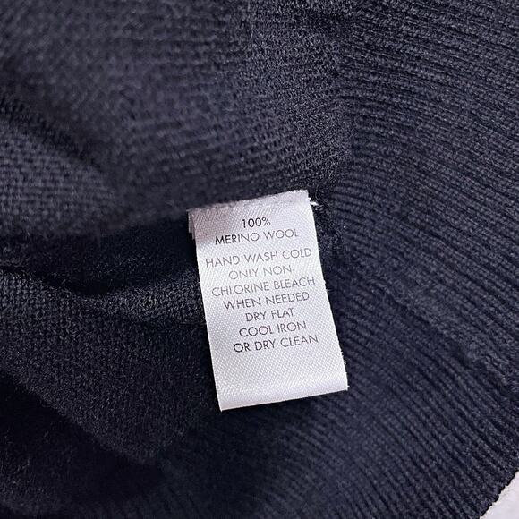 Calvin Klein 100% Extra Fine Merino Wool V Neck Sweater Black Mens Large - Picture 6 of 6